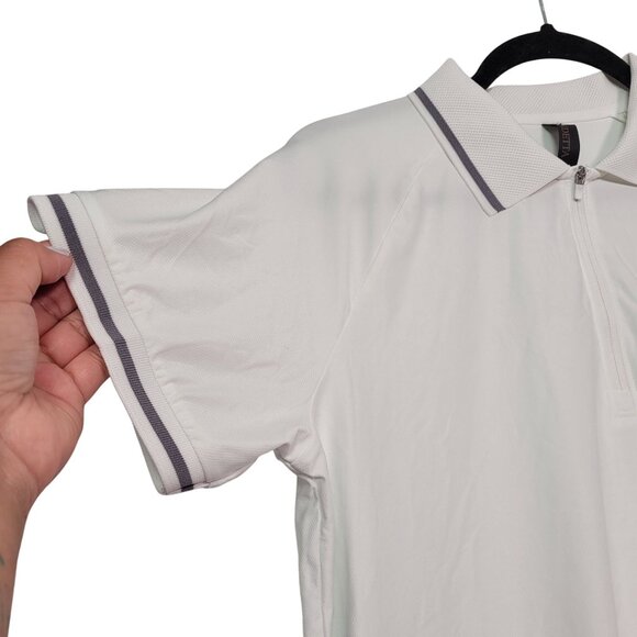 Mondetta Women's Active 1/4-Zip Short Sleeve Mesh Polo Shirt White Size Large - Picture 3 of 9